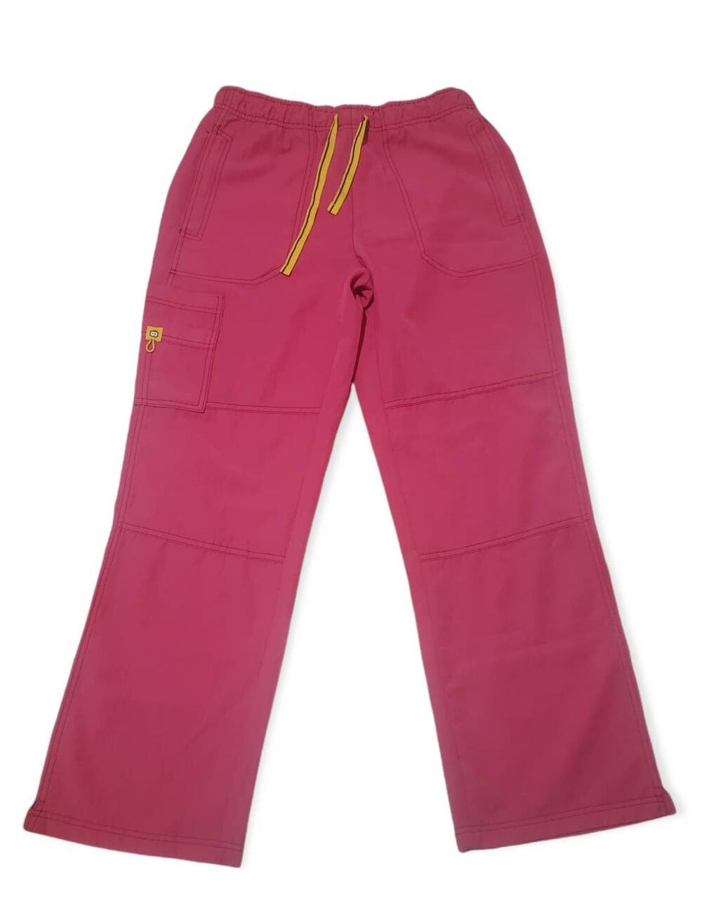 WonderWink Spread Good Cheer Stretch Sporty Cargo Scrub Pants - Strawberry Pink